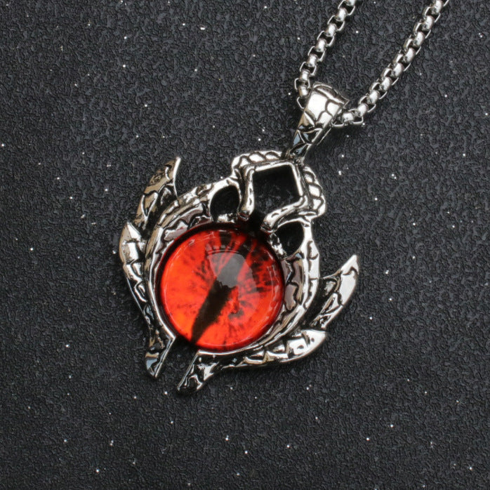 Wholesale Retro Punk Evil Eye Stainless Steel Necklace